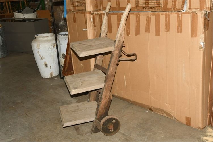 Rustic Wooden Rolling Cart