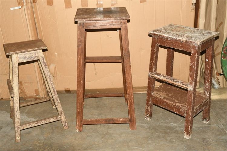 Three (3) Wooden Stools