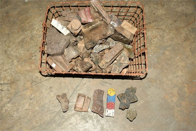 Metal Basket and Various Print Blocks