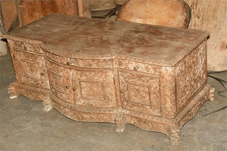 Heavily Carved Console Cabinet