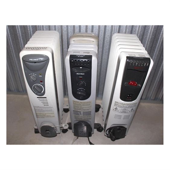 Three (3) Portable Electric Radiator Space Heaters