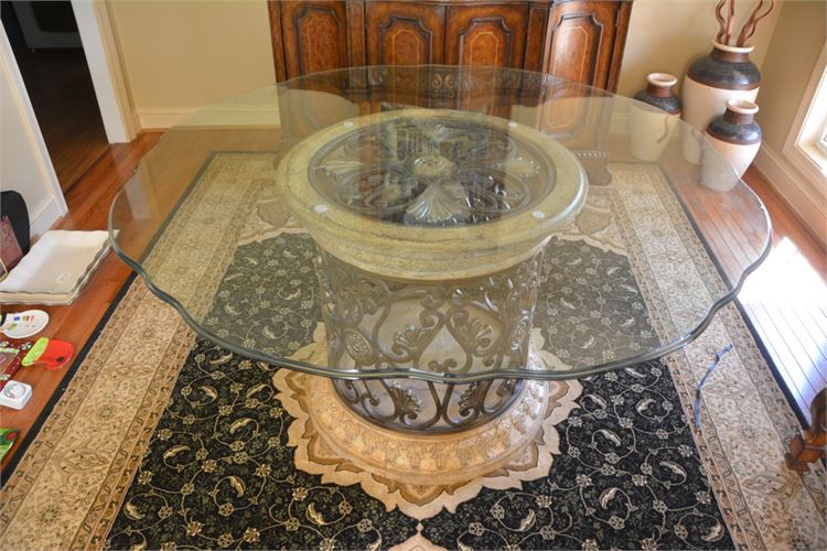 Glass Top Traditional Style Occasional Table