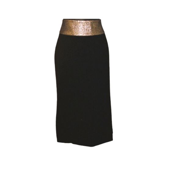 Diane von Furstenberg Elvina Gold/Black Pencil Skirt (NWT), Sz 10
