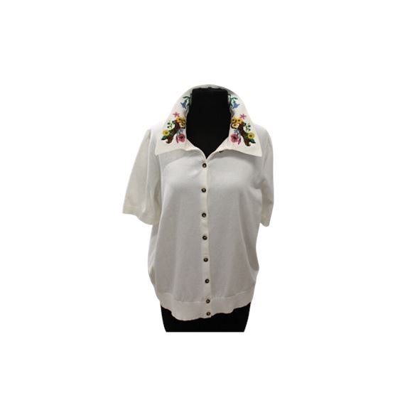 Boden Embroidered Collar Cardigan (Sz 12)