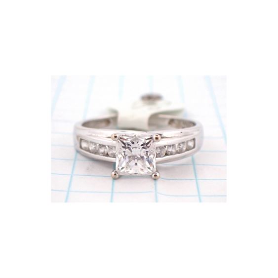14K White Gold 1.25 ct. CZ Engagement Ring