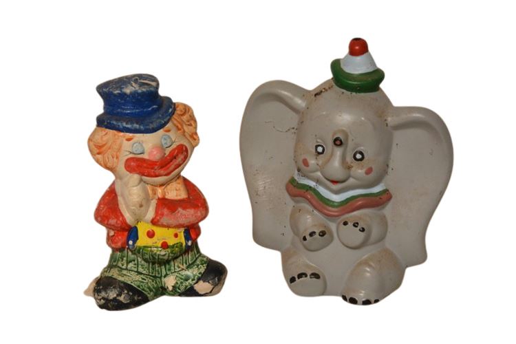Vintage Clown and Elephant Figure