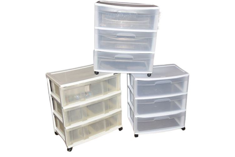 Three (3) Plastic Storage Chest