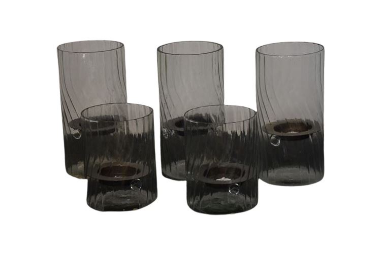 Group Tinted Glass Candle Holders
