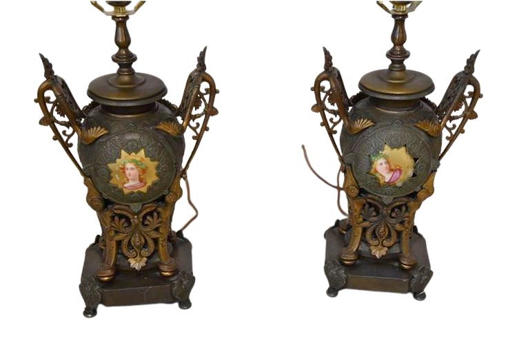 Pair Antique Table Lamps