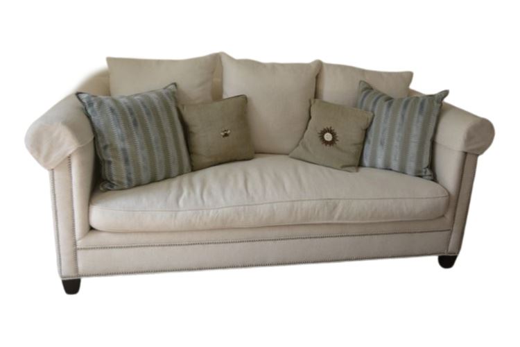 Bob-Brandly Upholstery Sofa With Decorative Pillows