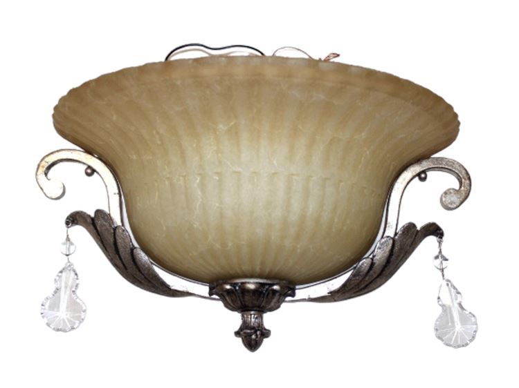 Tuscany Style Natural Alabaster Stone 16" Wall Sconce with Crystal Accents