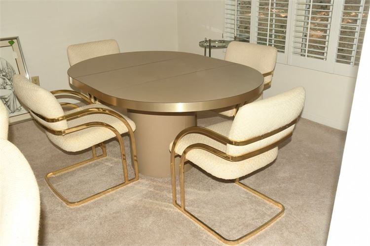 Deco Style Dining Set (Pedestal Table and Four Chairs)