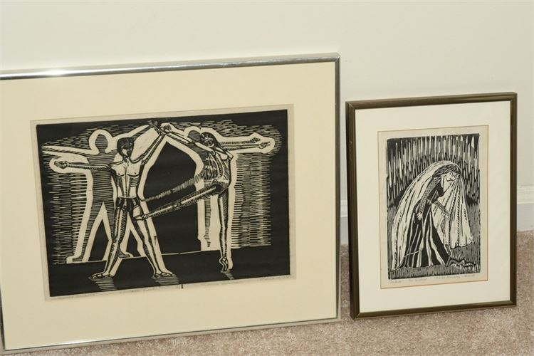 Two (2) Framed Maurice Benson Lithographs
