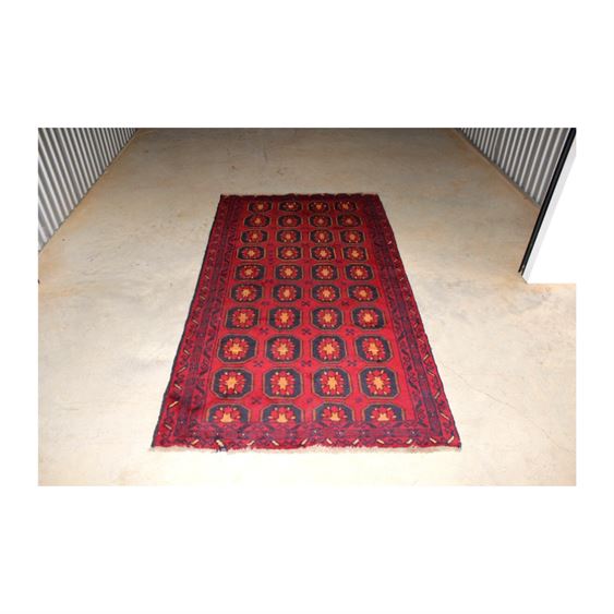 Hand-knotted Afghan Red Tribal Ersari Style Rug
