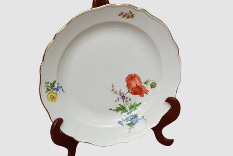 Meissen Porcelain Plate Hand Painted with Floral Motifs