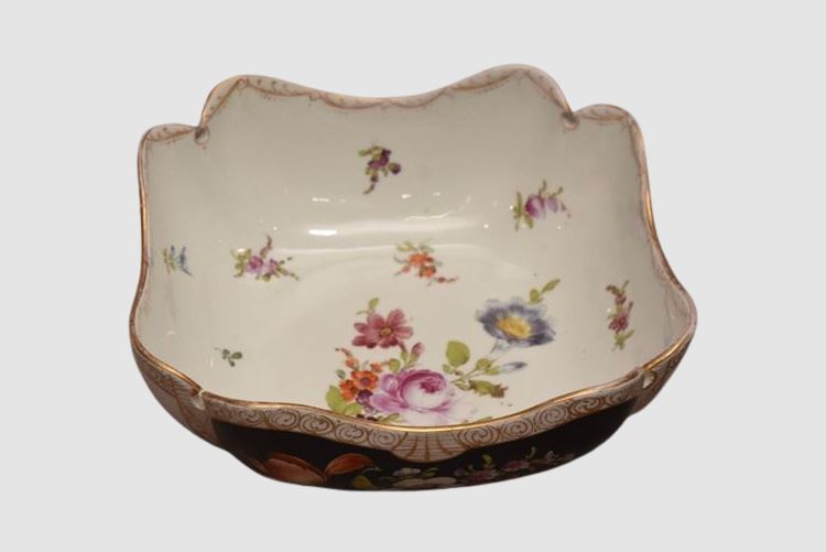 Meissen Porcelain Bowl Flower Decoration Handpainted