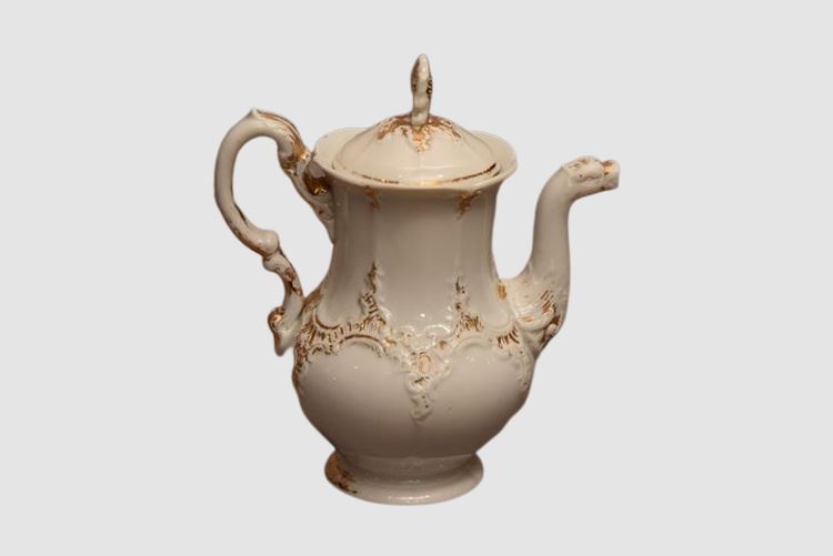 Meissen White and Gold Coffee Pot
