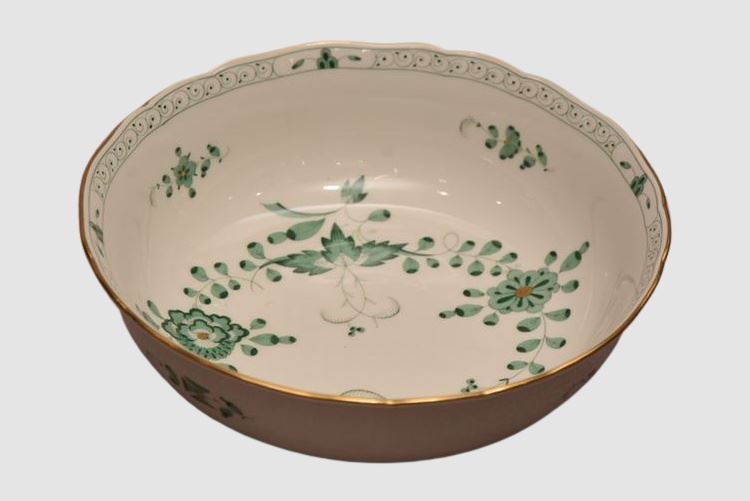 Meissen Green and White Porcelain Bowl