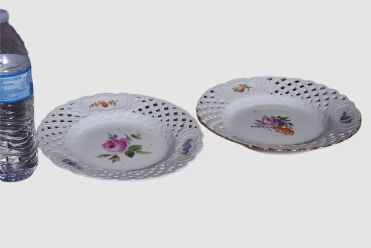 Pair Royal Copenhagen Floral Pattern Plates