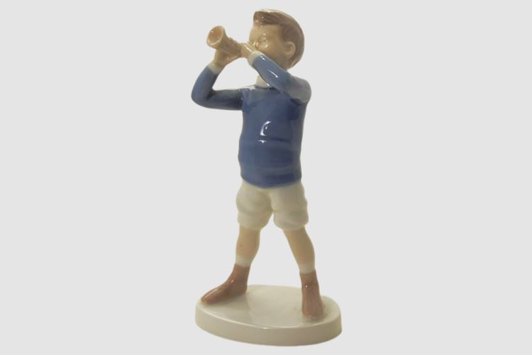 Old Bing & Grondahl #1792 Boy Blowing Horn