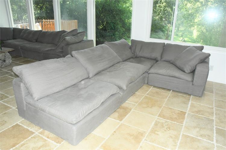 Restoration Hardware Retail $10,234 Contemporary Modular Sectional Sofa In Grey