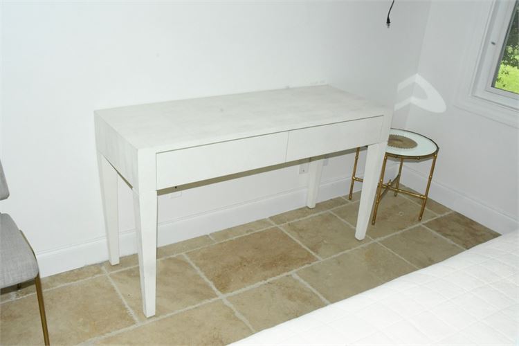 Made Goods Off-White Vintage Faux Shagreen Desk Retail $3400