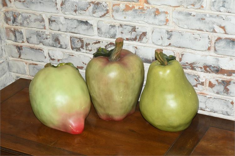 Trio Of Oversized Decorative Faux Fruits