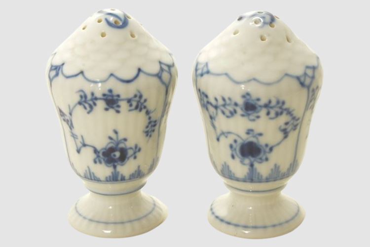 Royal Copenhagen Blue Fluted Salt & Pepper Shaker Pair