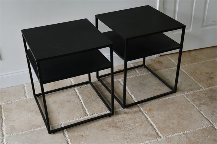 Pair Modern Black End Table