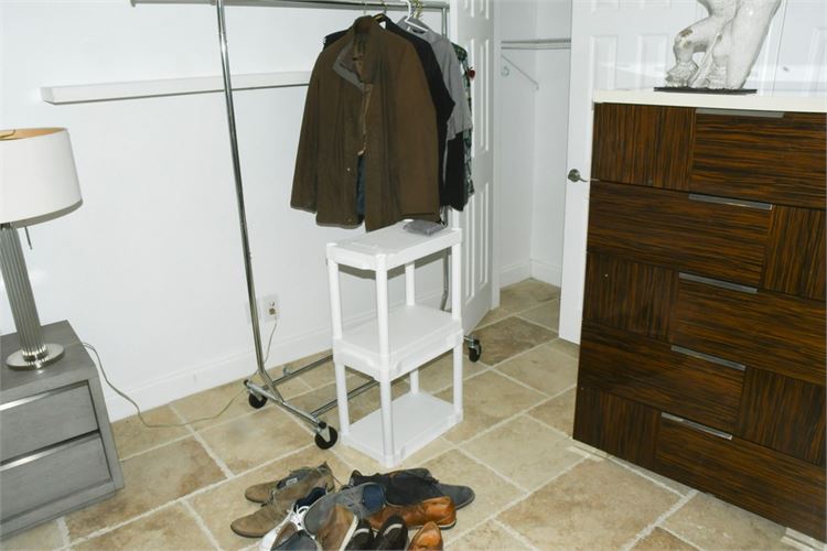 Group Misc Clothing Shoes and Rolling Rack