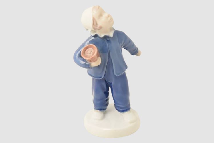 Bing & Grondahl Figurine of Boy with pot "Who is calling?"