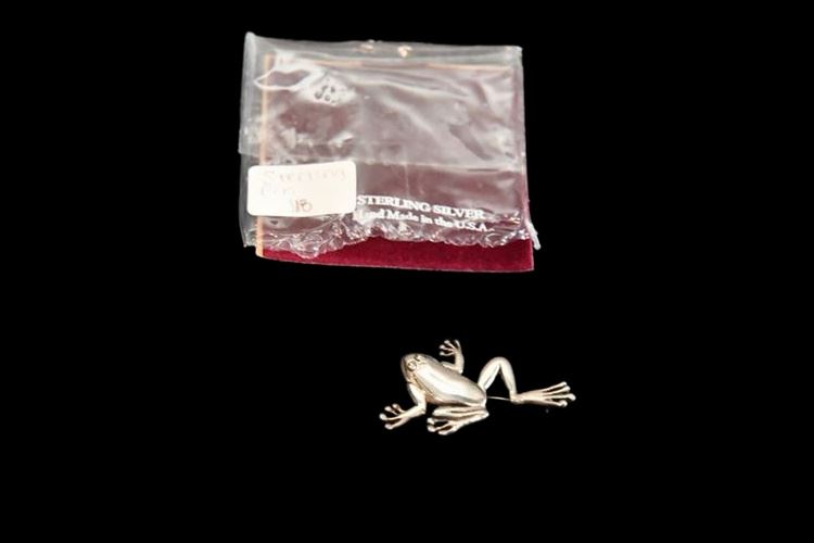 Handmade Sterling Silver Frog Brooch