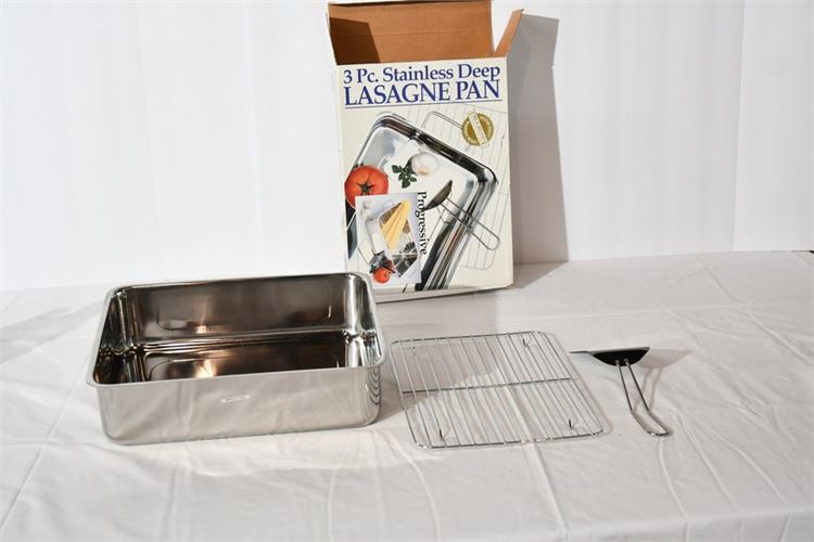 3 Pc. Stainless Deep LASAGNE PAN Progressive