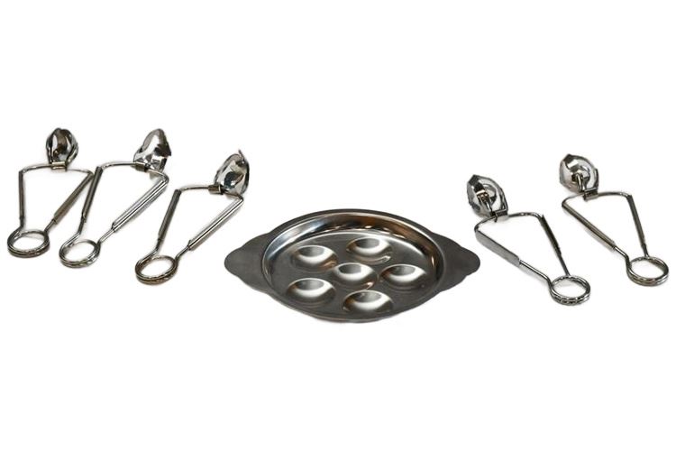 Escargot Plate Snail Tongs