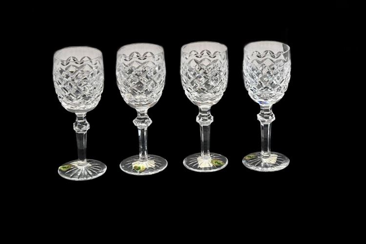 Four (4) Waterford Crystal Wine Glasses