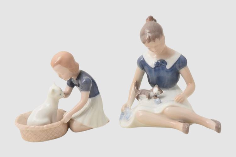 Bing & Grondahl Birgitte Girl With Cat /  Friends, Girl with cat