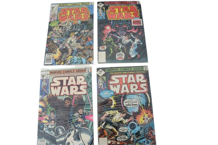 1977 STAR WARS #2, 3, 4, 5, MARVEL COMICS