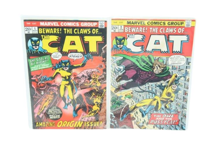 1972 AND 1973 CAT 1-2 MARVEL COMICS