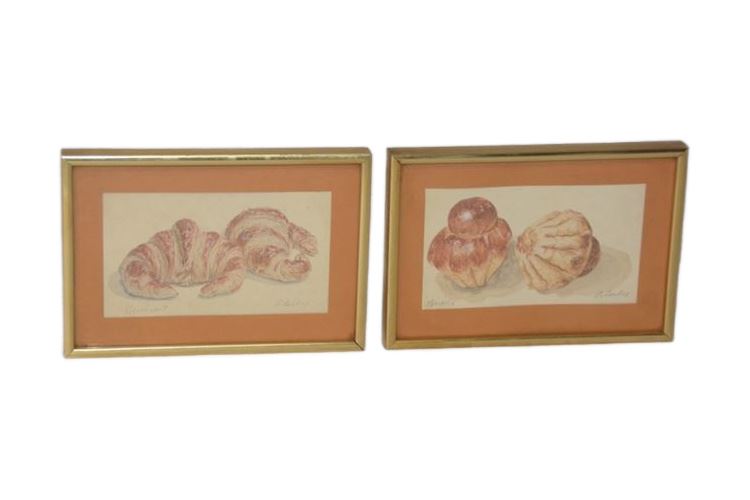 Pair Framed Seashell Prints