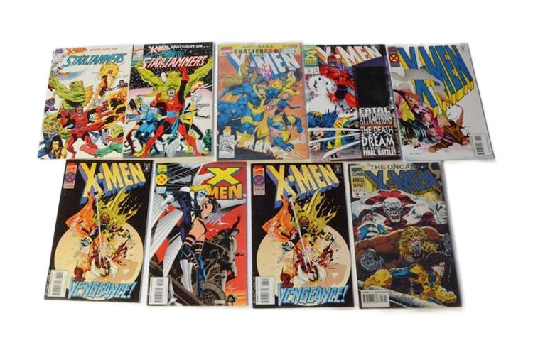 Nine (9) Vintage X-Men Comic Books