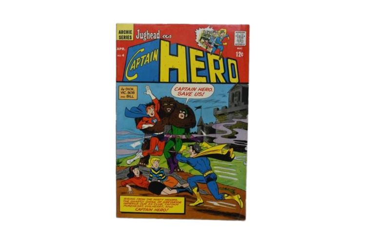 Jughead as Captain Hero #4 1967- Archie Comics superherp parody horror issue