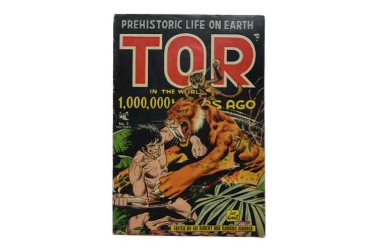 Tor #5 1954-Sabretooth tiger cover- Joe Kubert- Norman Maurer