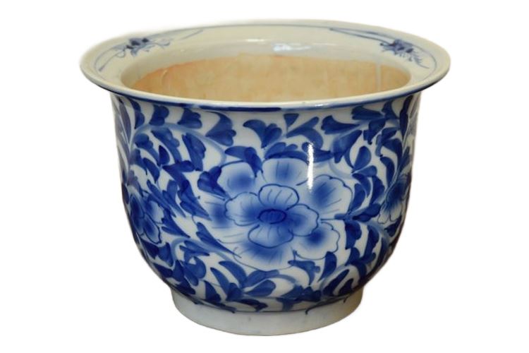 Blue and White Porcelain Asian Planter