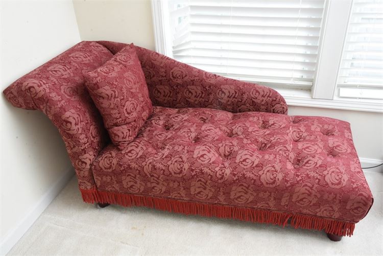 Tufted and Upholstered Chaise Lounge