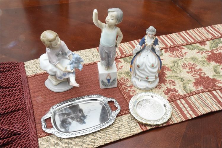 Group Decorative Figures and Miniature Serving Trays