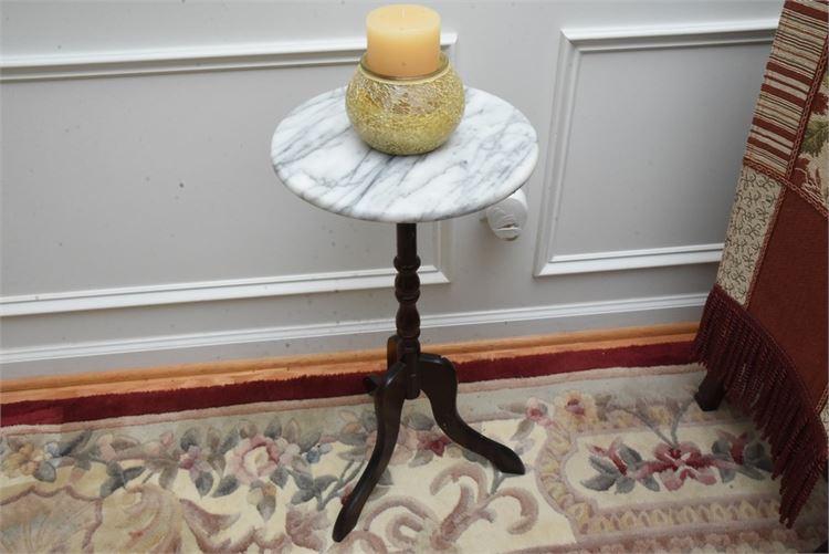 Marble Top Stand and Candle Holder