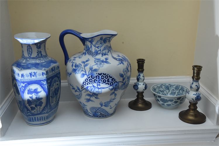 Group Blue and White Porcelain Objects