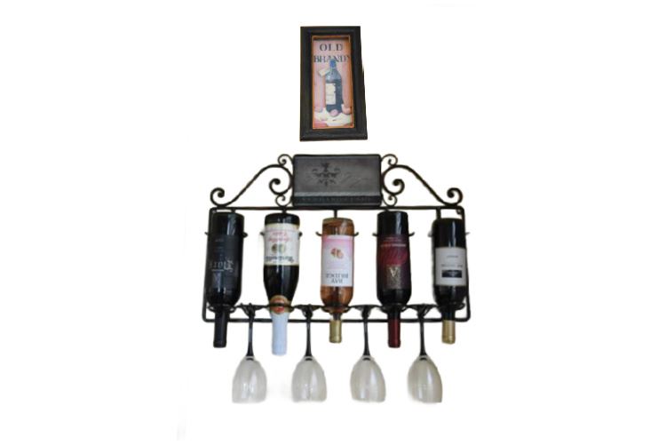 Wall Mounted Wine Holder and wall Art (Wine NOT Included)