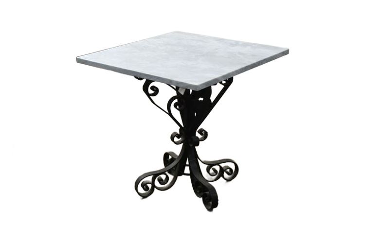 Wrought Iron Marble Top Table