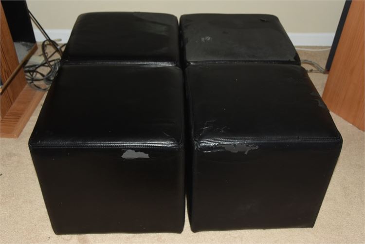 Four (4) Modern Square Ottomans